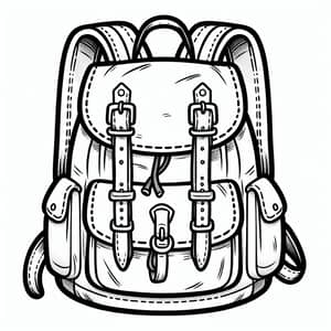 Simple Rucksack Coloring Page for Toddlers