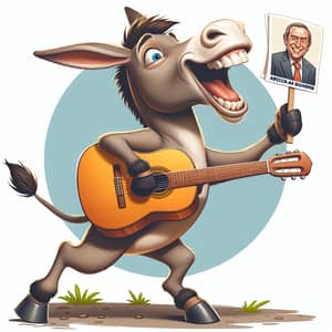 Donkey Playing Guitar with Politician Picture | Unique Performance