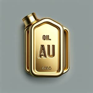 Gold-Colored Oil Can with 'Au' Inscription