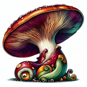 Vibrant and Whimsical Mushroom Portrait
