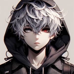 Mysterious Anime-Style Boy with Silver Hair | Unique Streetwear Look