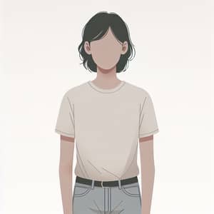 Ambiguous Person Illustration in Casual Clothing | Minimalist Background
