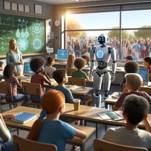 Advanced AI Technology in Education | Robot Teacher & Diverse Students