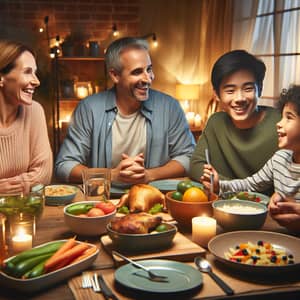Multicultural Family Dinner Scene - Heartwarming Gathering