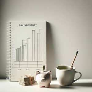 Simplistic Money Saving Tips | Budgeting Notebook & Piggy Bank