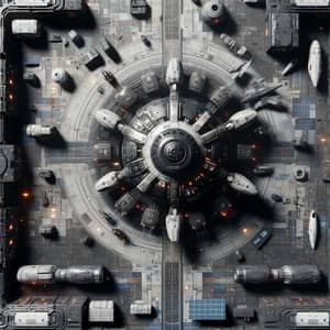 Aerial View of Spaceship - Explore the Futuristic Vessel