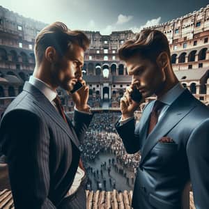 Ruthless Sales Competition: Rival Salesmen at Rome Colosseum