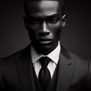 Patrick Bateman-Inspired African American Character in Refined Suit