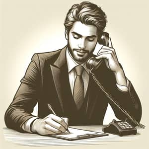 Salesman Engaged in Active Listening at Desk | Sales Tips