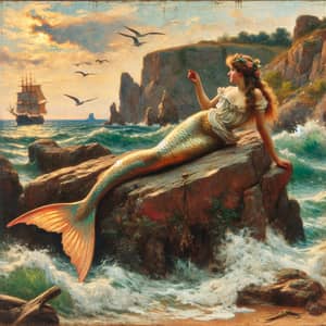 19th Century Mermaid - Traditional Art Style