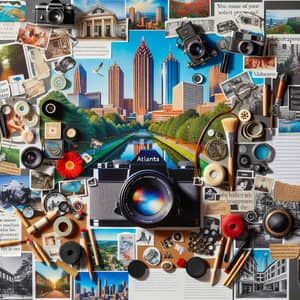 Passionate Photographer's Vision Board: Atlanta Landmarks & Photography Elements