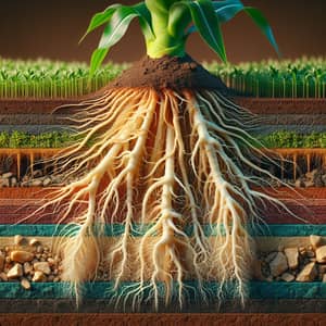 Detailed Close-Up View of Robust Corn Root System