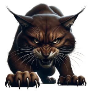 Menacing Domestic Feline | Dark Brown Cat | Aggressive Look