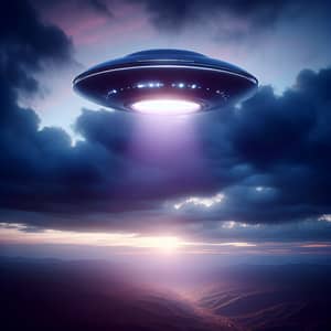 Mysterious UFO Descending at Sunset | Captivating Scene