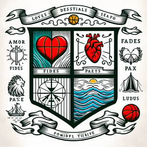 Custom Coat of Arms Design - Symbolizing Love, Passion, Faith, and Tranquility