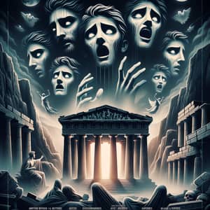 Dramatic Greek Tragedy Poster with Intense Emotion