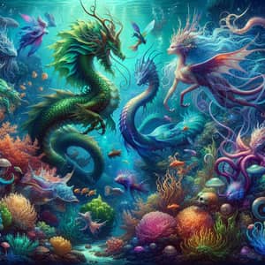 Enchanting Underwater World with Mythical Creatures