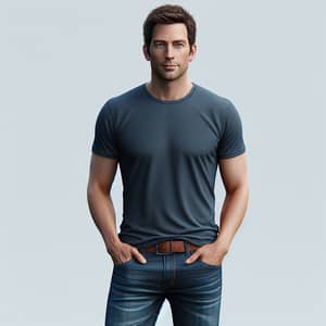 Caucasian Man in 30s | Casual Jeans & T-Shirt Portrait