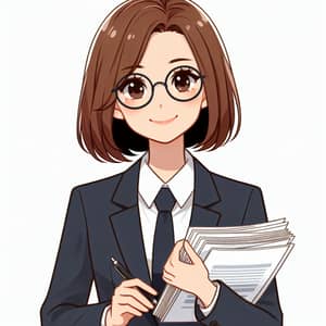 Professional Business Woman with Documents and Pen