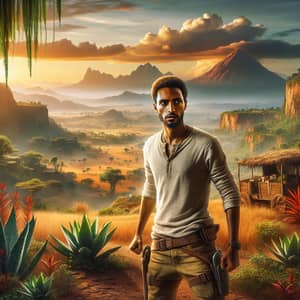 Ethiopian Open-World Adventure: Character Ready for Quest