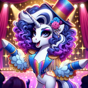 Fashion-Conscious Drag Queen Unicorn in Extravagant Outfit