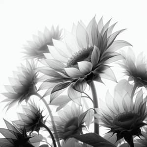 Monochromatic Sunflowers Photo Realistic Image