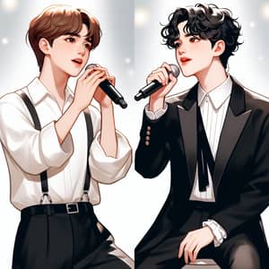 Singers Performance: Brown Hair vs. Dark Curly Hair | BTS Duo
