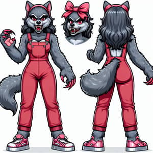 Ferocious Grey Female Werewolf Mascot Costume - Unique Design