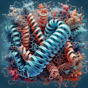 Keratin Protein Structure: Scientific Illustration in Biology Textbook Style