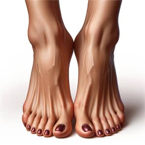 Photo-Realistic Female Feet Depiction in Side View Perspective