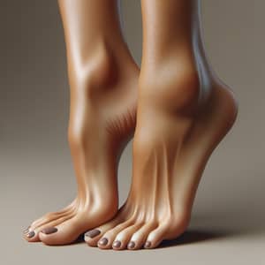 Photo-Realistic Woman's Well-Proportioned Feet | Side View