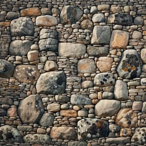 Seamless Texture of Ancient Wall with Weathered Stones