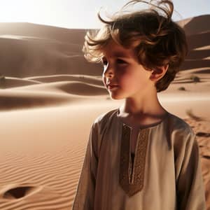 Young Child in Expansive Desert Landscape
