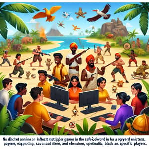 Virtual Tropical Island Multiplayer Game with Diverse Avatars