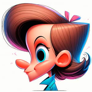 Whimsical Cartoon Profile with Exaggerated Features