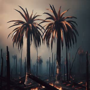 Devastated Palm Trees: A Heartbreaking Image