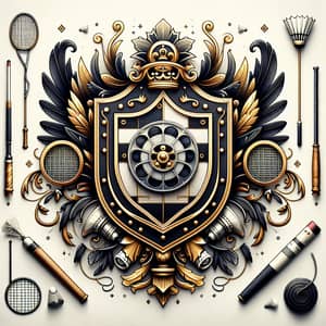 Detailed Coat of Arms with Movie and TV Icons | Badminton Elements