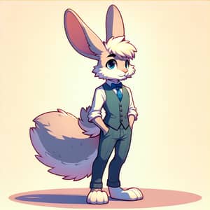 Adorable Rabbit Character in Human-Like Attire