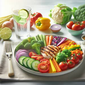 Healthy Weight Loss Meal: Fresh Vegetables & Lean Protein