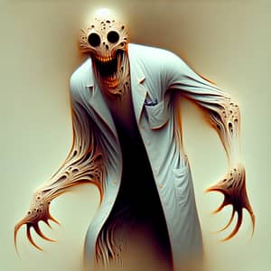 Nightmarish Doctor in Distorted Lab Coat - Surreal Imagery