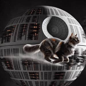 Cat Running on Death Star Surface | Star Wars Franchise