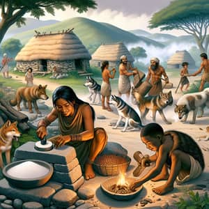 Stone Age Lifestyle: Hunting, Grinding Grains & Taming Wolves