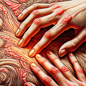 Hand Touching Skin Illustration