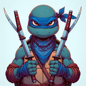 Leonardo the Turtle Man - Blue Bandana, Dual Katanas | Ready-to-Battle Stance