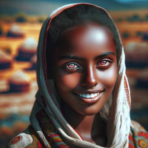 Ethiopian Girl with Red Eyes: A Joyful Portrait of Diversity