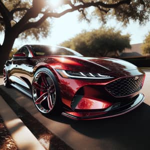 Sleek Red Car - Aerodynamic Design | Afternoon Sun
