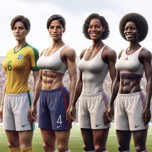 Diverse Women Football Players Showcase