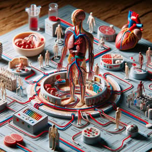 Miniature Human Circulatory System Diagram