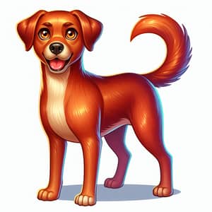 Colorful Illustration of a Chestnut Medium-sized Dog