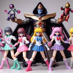 Imaginary Magical Girl Team vs. Emperor of Space Figures | Chibi Style